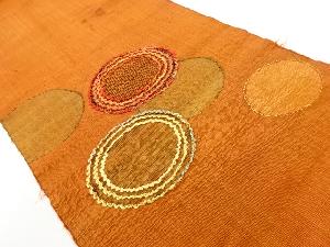 アンティーク　手織り紬丸模様織り出し名古屋帯